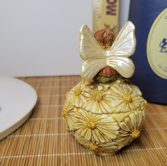 Adam Binder Daisy Flower Box W/fairy Screw On Lid Harmony Kingdom Artist Vintage - Picture 3 of 5